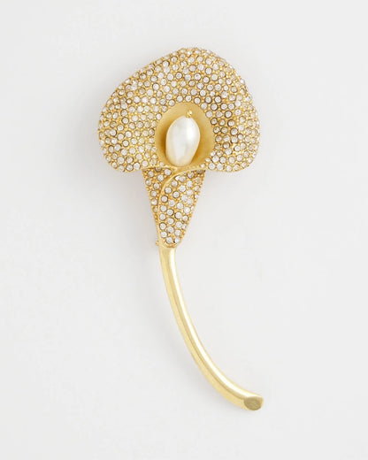Encrusted Calla Lily Brooch