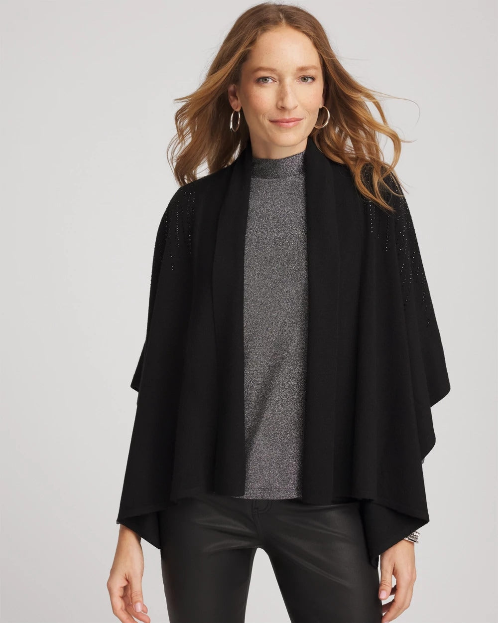 Embellished Shawl Collar Ruana