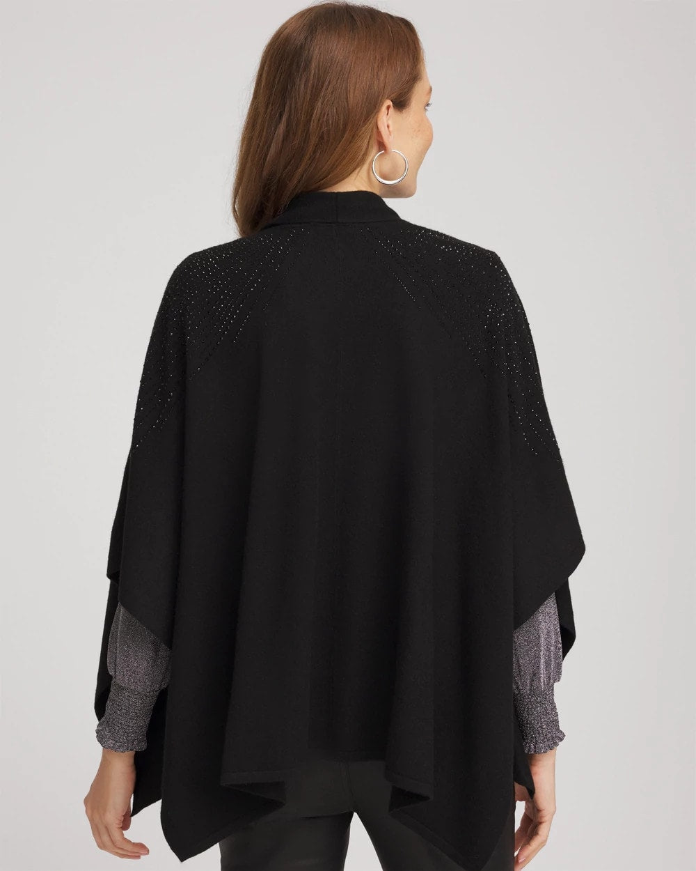 Embellished Shawl Collar Ruana