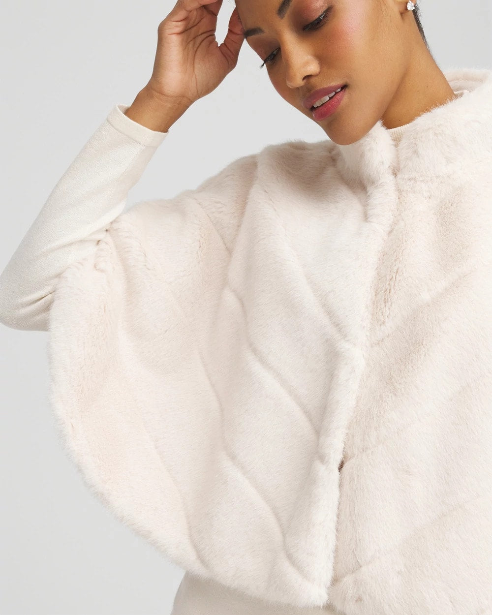 Faux Fur Funnelneck Capelet