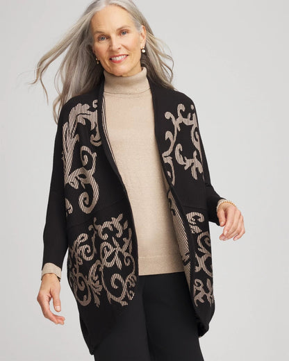 Ottoman Jacquard Cocoon Cardigan