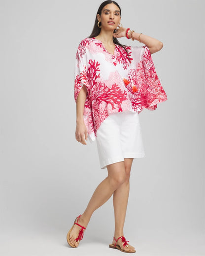Coral Reef Motif Poncho
