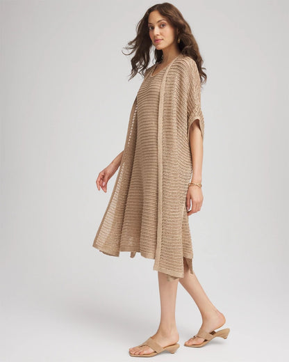 Crochet-Knit Sequins Ruana