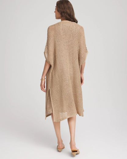 Crochet-Knit Sequins Ruana
