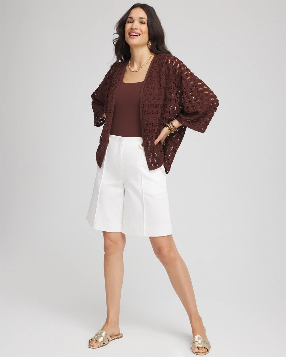 Short Woven Kimono