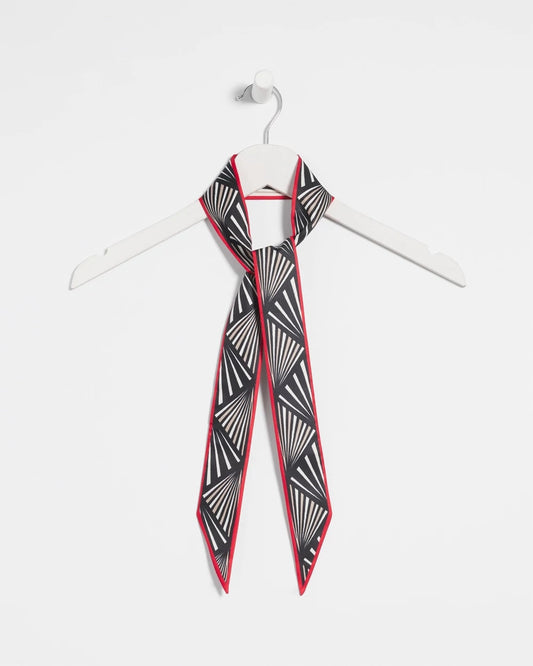 Abstract Reversible Skinny Scarf