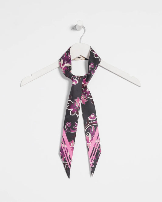 Floral Animal Print Skinny Scarf