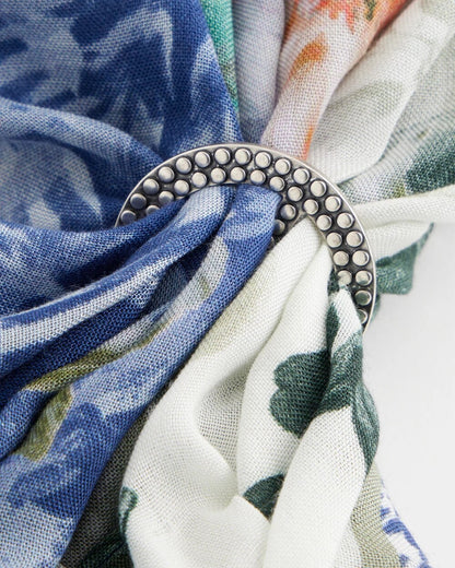 Silvertone Scarf Ring