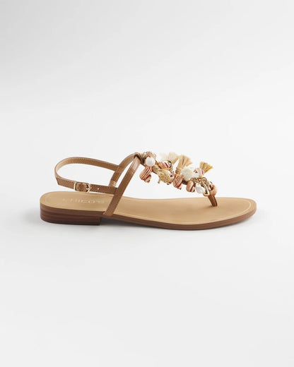 Beach Seashell T-Strap Sandals