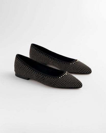 Suede Studded Flats
