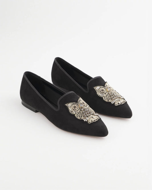 Black Microsuede Loafers