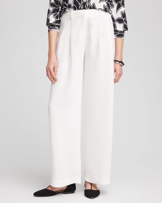 Petite Crepe Pleated Relaxed Pants