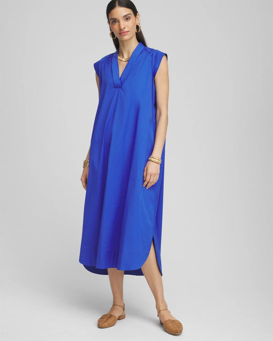 Petite Popover Poplin Maxi Dress