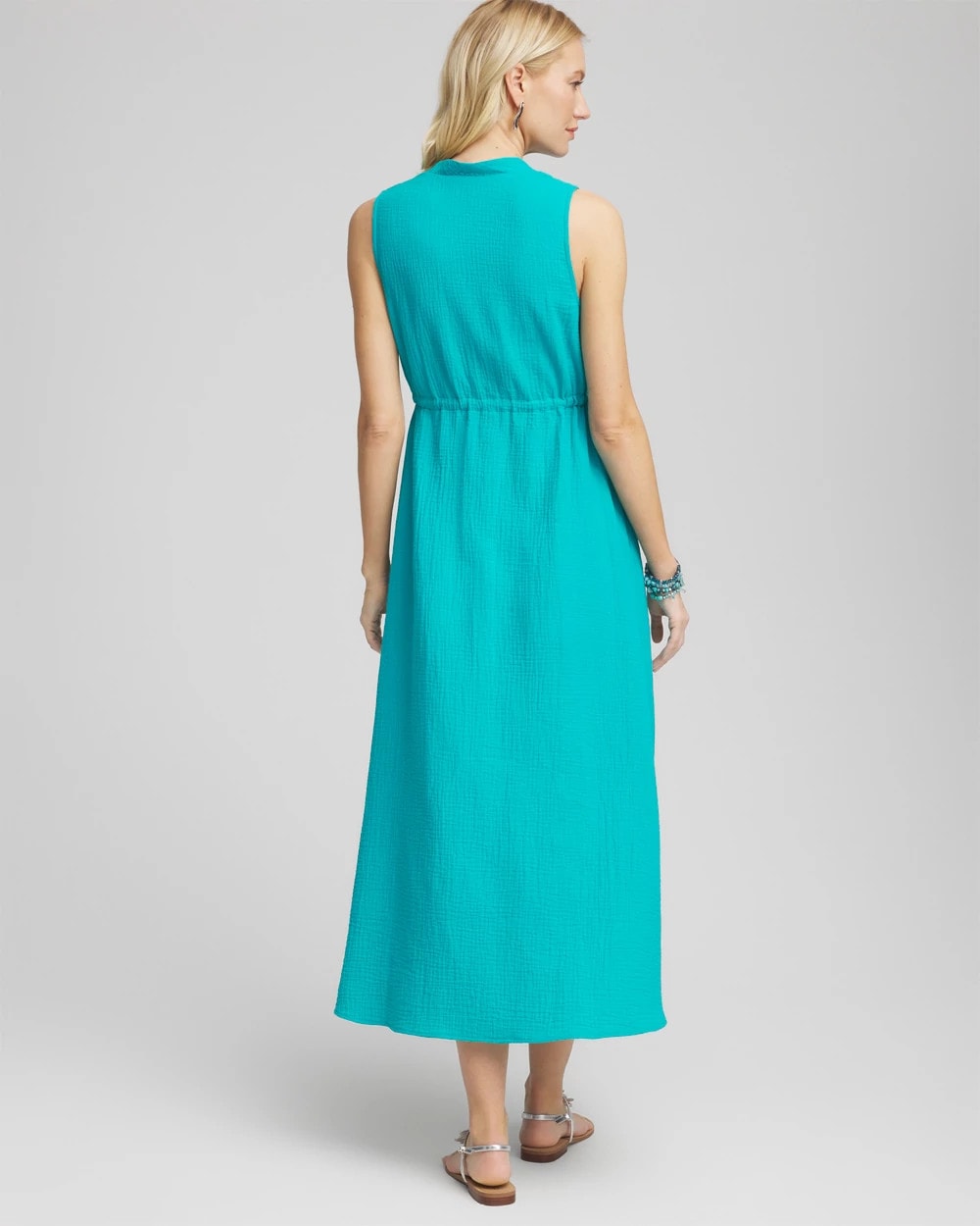 Petite Sleeveless Gauze Maxi Dress