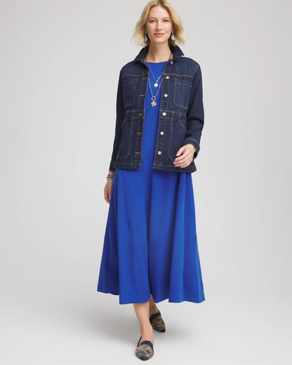 Petite Seamed Crepe Maxi Dress