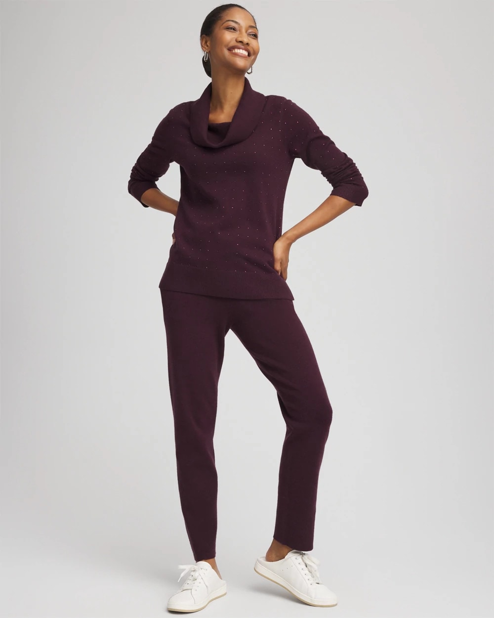 Zenergy® Luxe Diamante Cowlneck Tunic