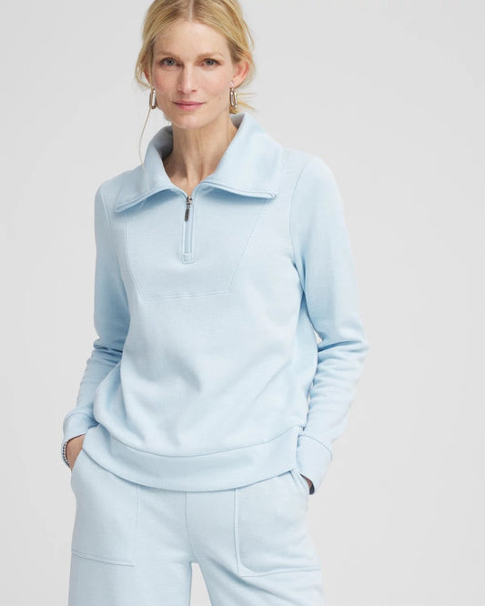 Zenergy® Beach Slub Half-Zip Pullover Top