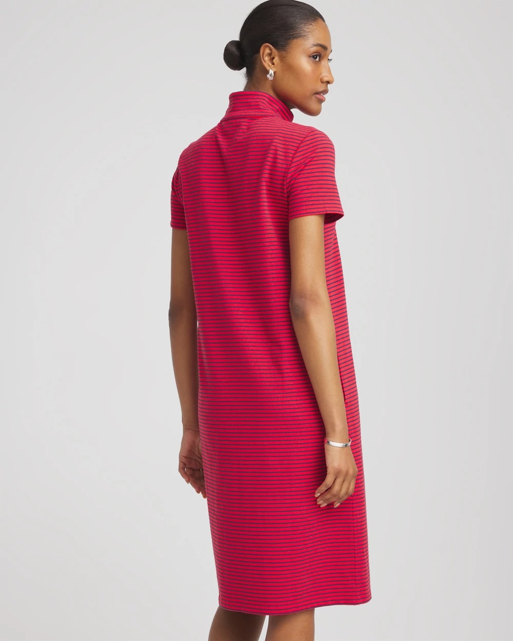 Zenergy® UPF Knit Stripe Half-Zip Dress