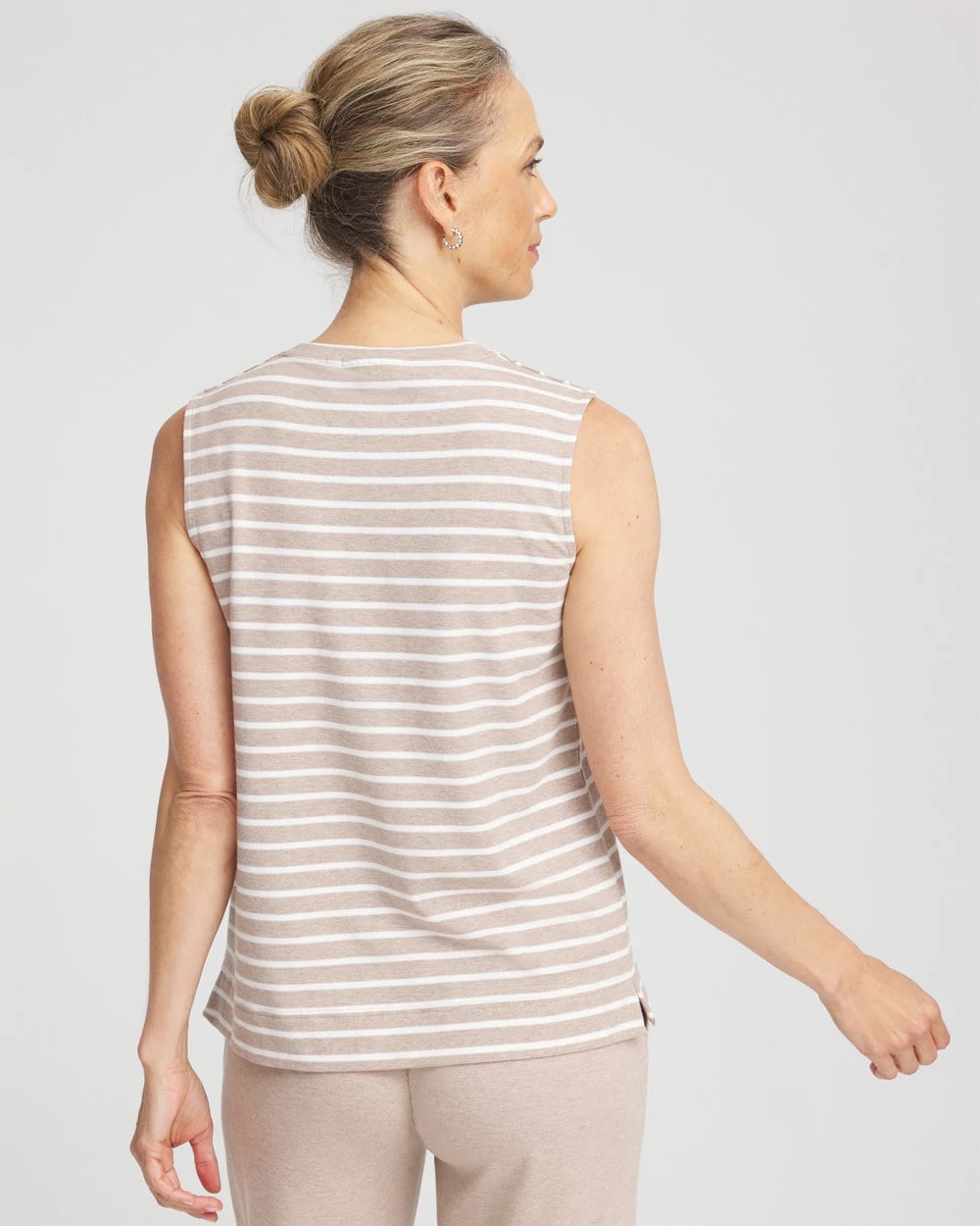 Zenergy® UPF Sleeveless Metallic-Striped Tank