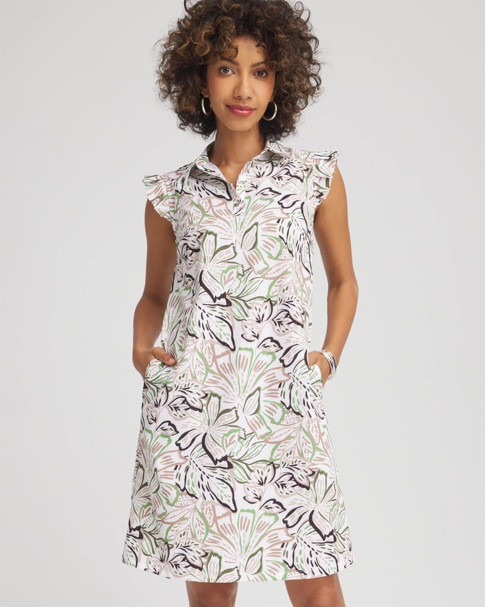 Zenergy® UPF Knit Floral Polo Dress
