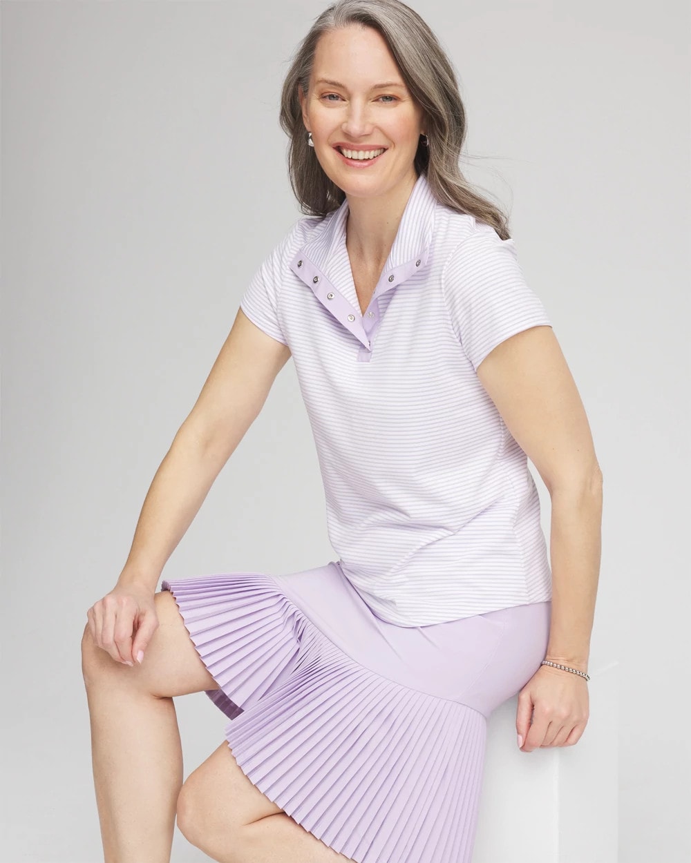 Zenergy® Striped UPF Short-Sleeve Top