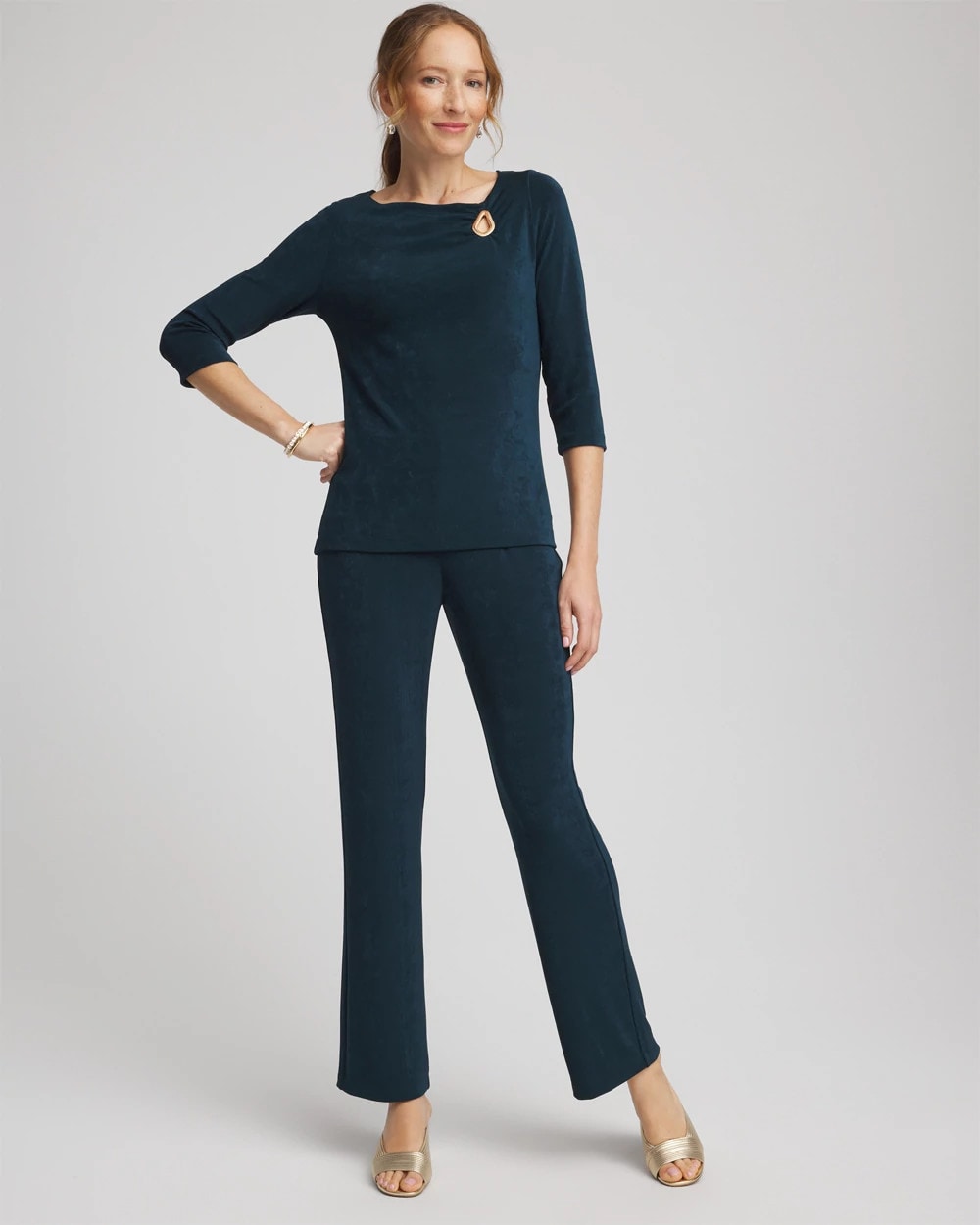 Travelers™ Asymmetrical 3/4 Sleeve Top