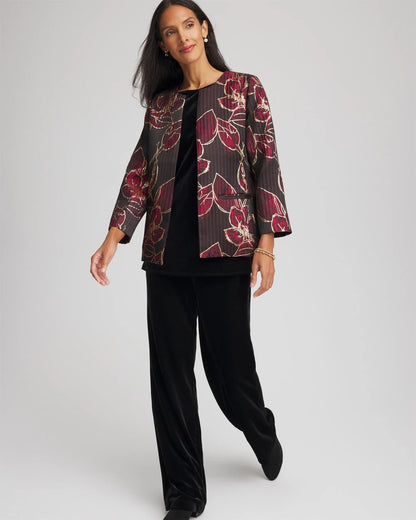 Travelers™ Collection Jacquard Foiled Floral Jacket