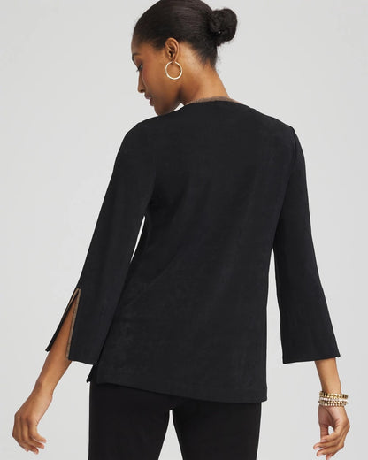 Travelers™ Embellished V-Neck Flutter Sleeve Tunic
