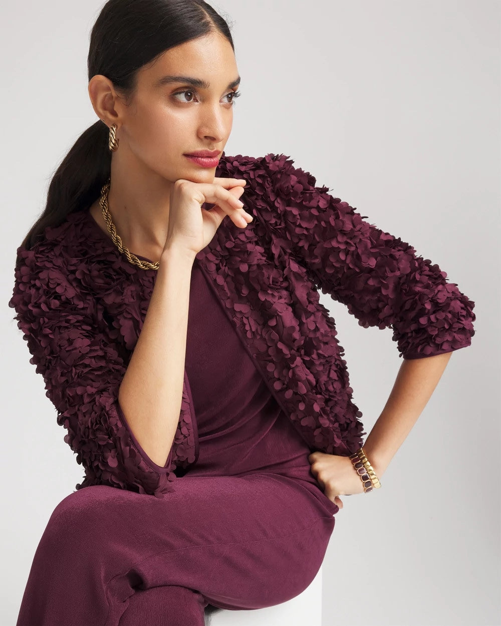 Travelers™ Collection Textured Rosette Jacket