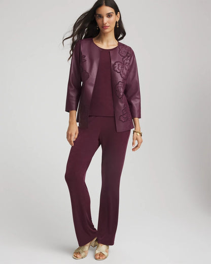 Travelers™ Collection Faux Leather Embroidered Jacket