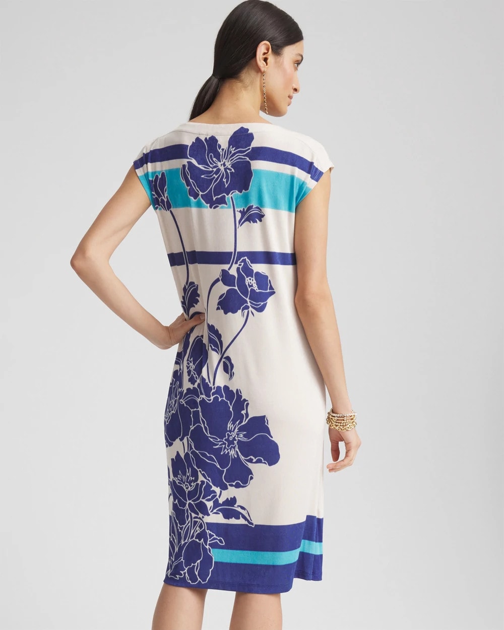 Travelers™ Wildflower Cap-Sleeved Column Dress