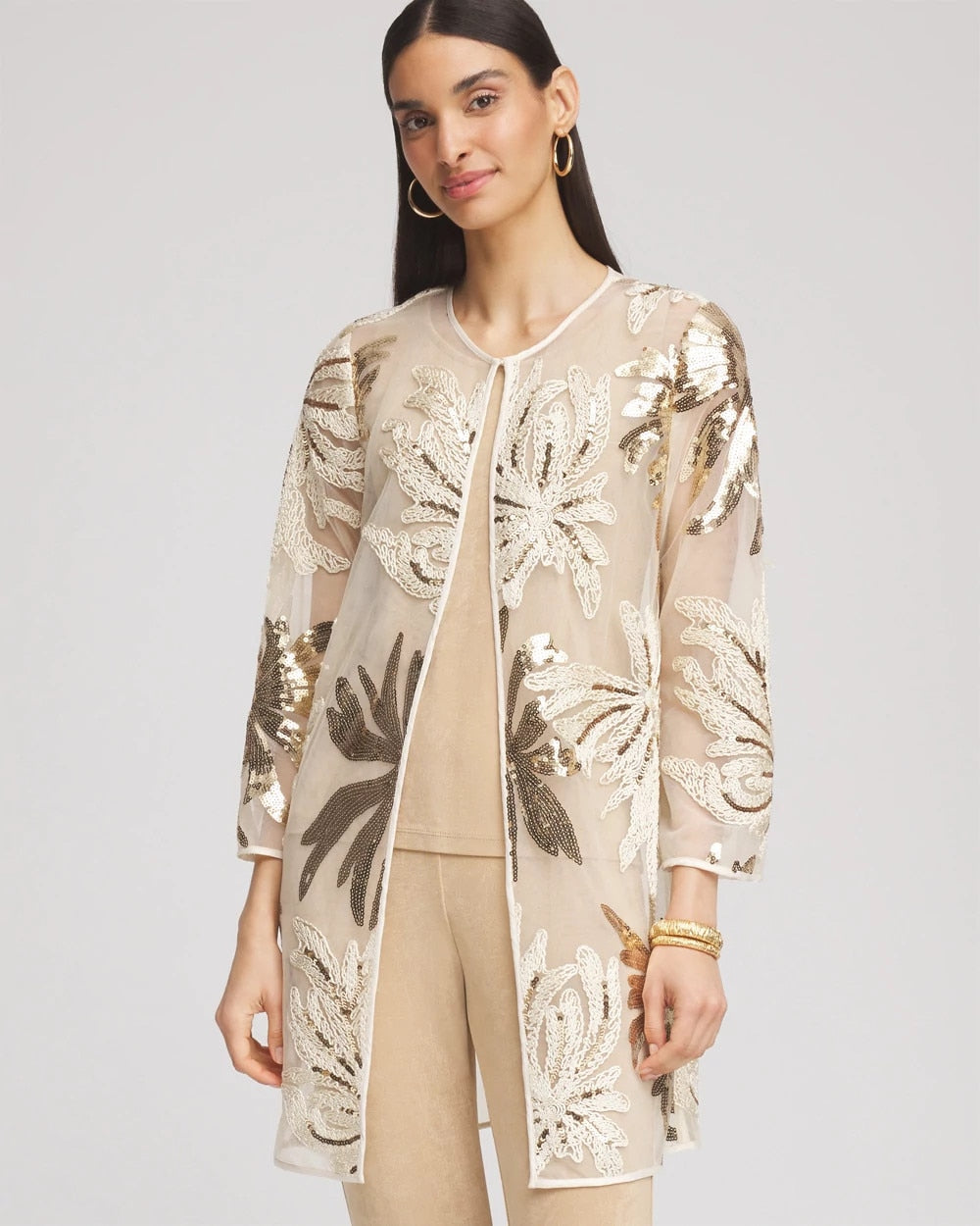 Travelers™ Collection Sequin-Mesh Jacket