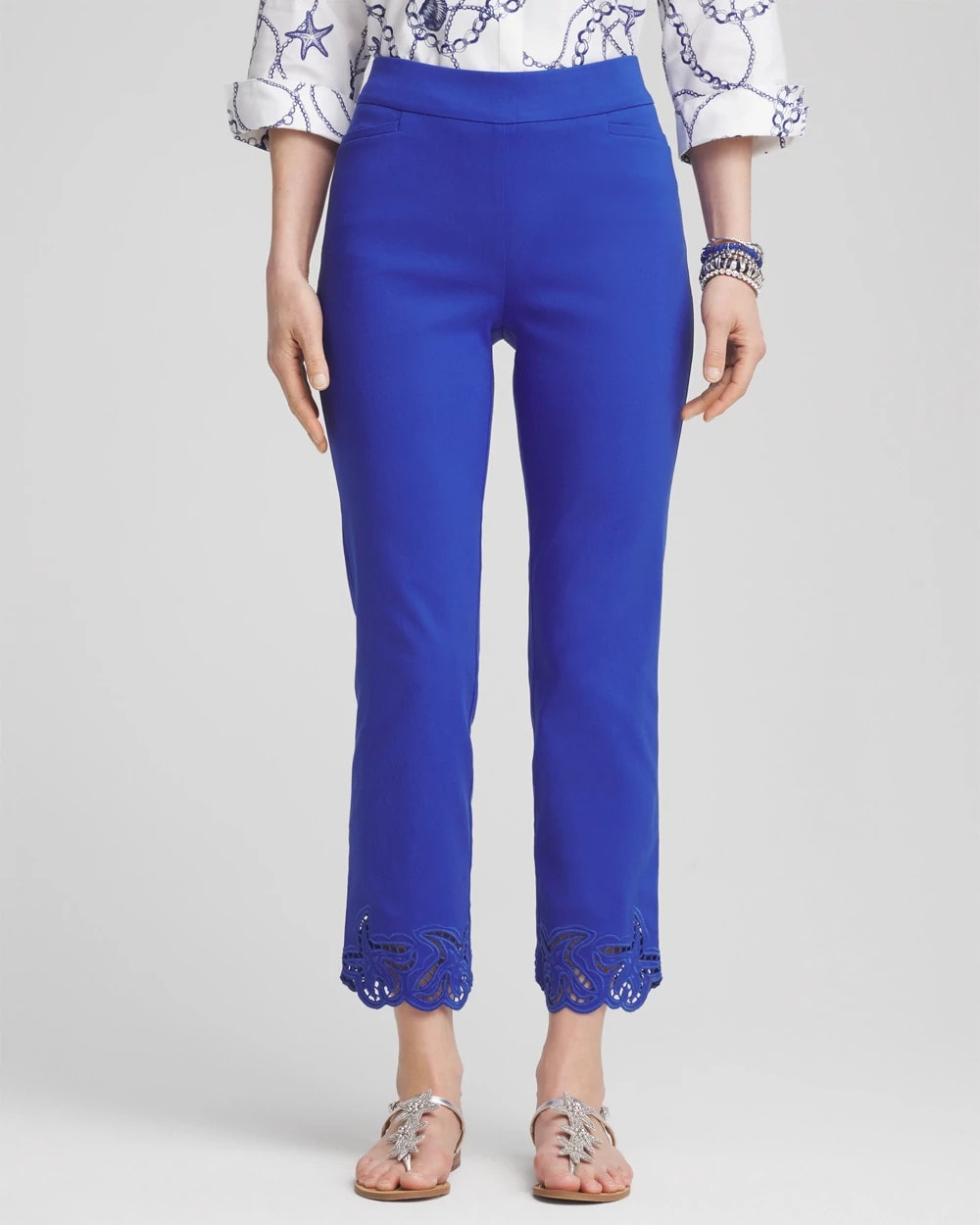 Brigitte™ Pull-On Cutwork Cropped Pants