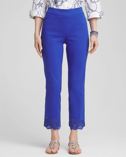 Brigitte™ Pull-On Cutwork Cropped Pants
