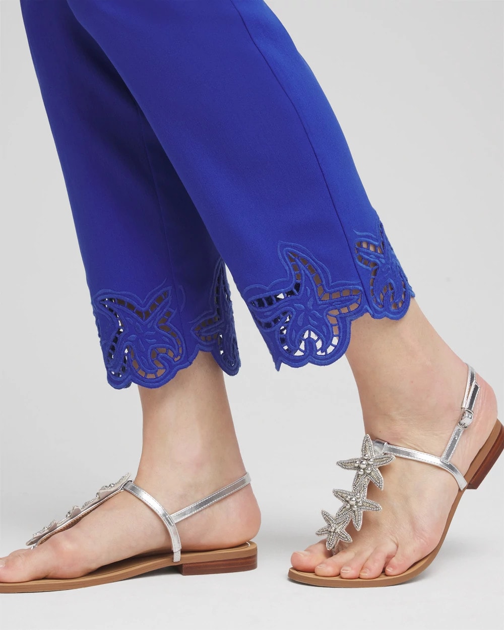 Brigitte™ Pull-On Cutwork Cropped Pants