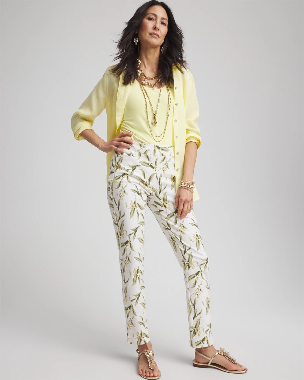 Brigitte™ Slub Slim Ankle Pants