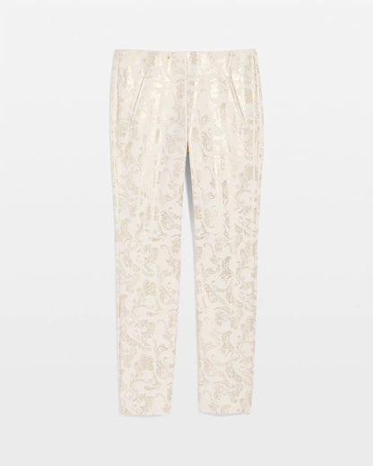 Juliet Golden Foiled Slim Ankle Pants