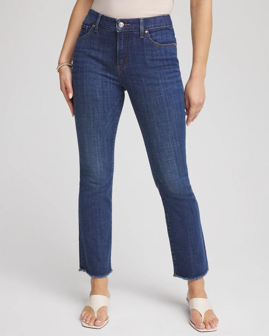 Girlfriend Fray Hem Kick Flare Jeans
