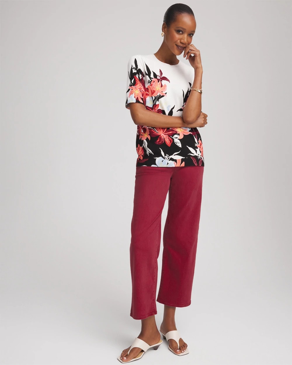 Girlfriend Cropped Wide-Leg Jean